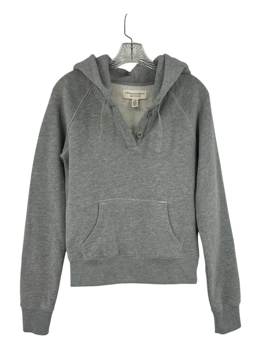 NWT’S Abercrombie & Fitch gray Henley-style hoodie SZ L